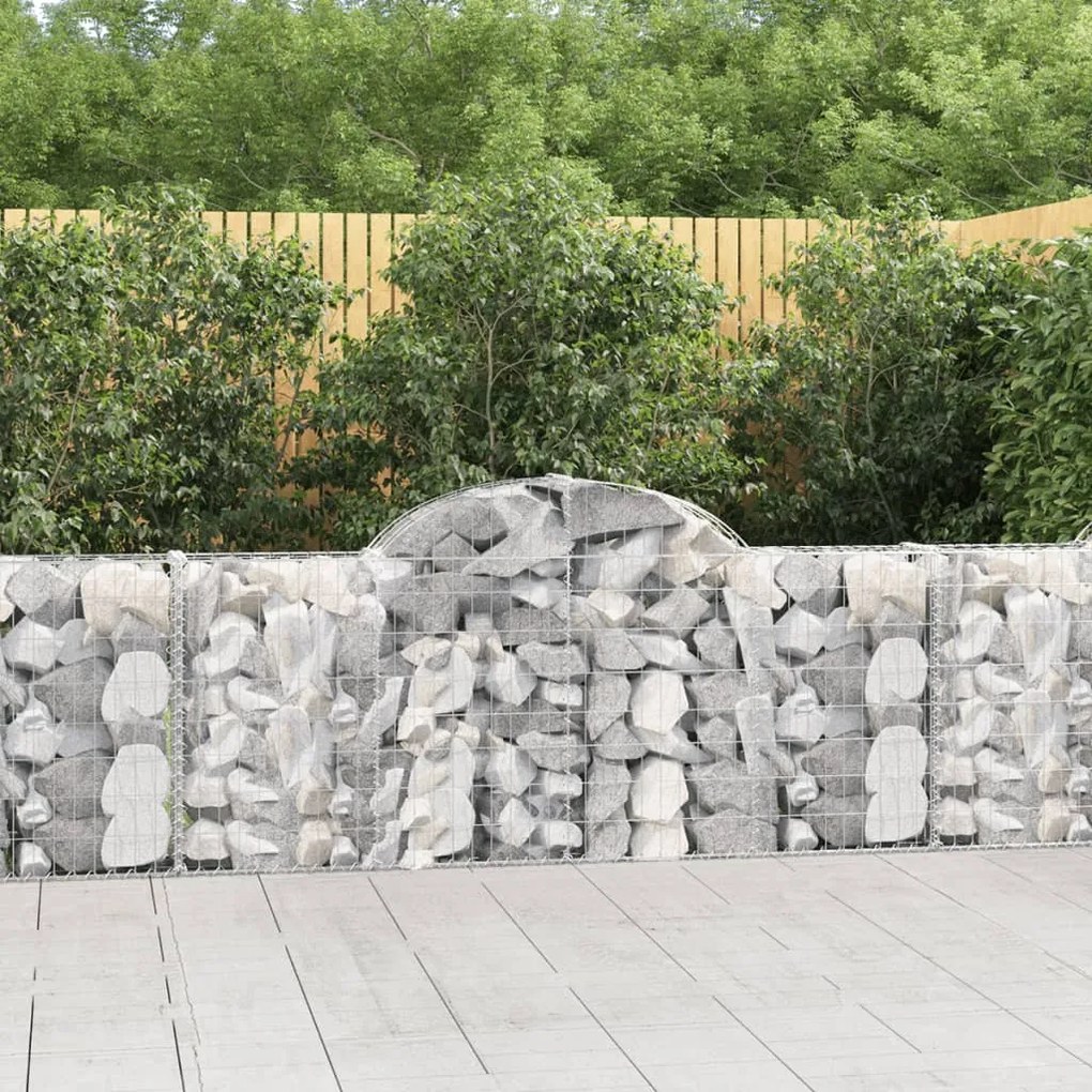 Cesto Gabbione Ad Arco 200x30x80/100 Cm Ferro Zincato /
