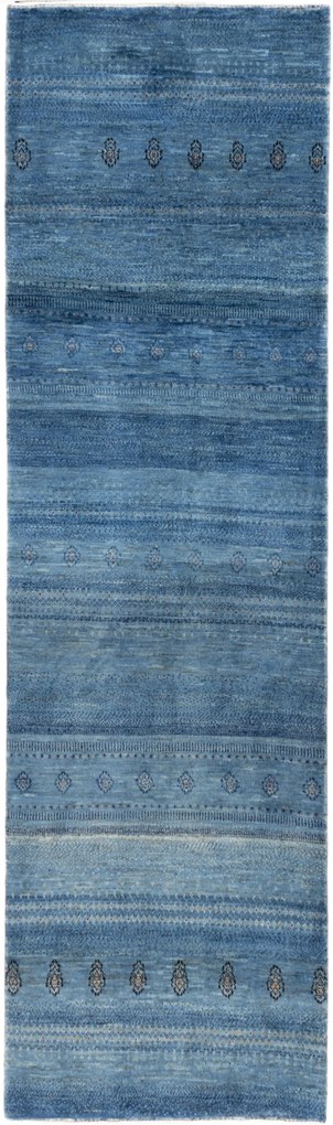 Loribaft Tappeto 90 x 310 Blu (Iran) Annodato A Mano