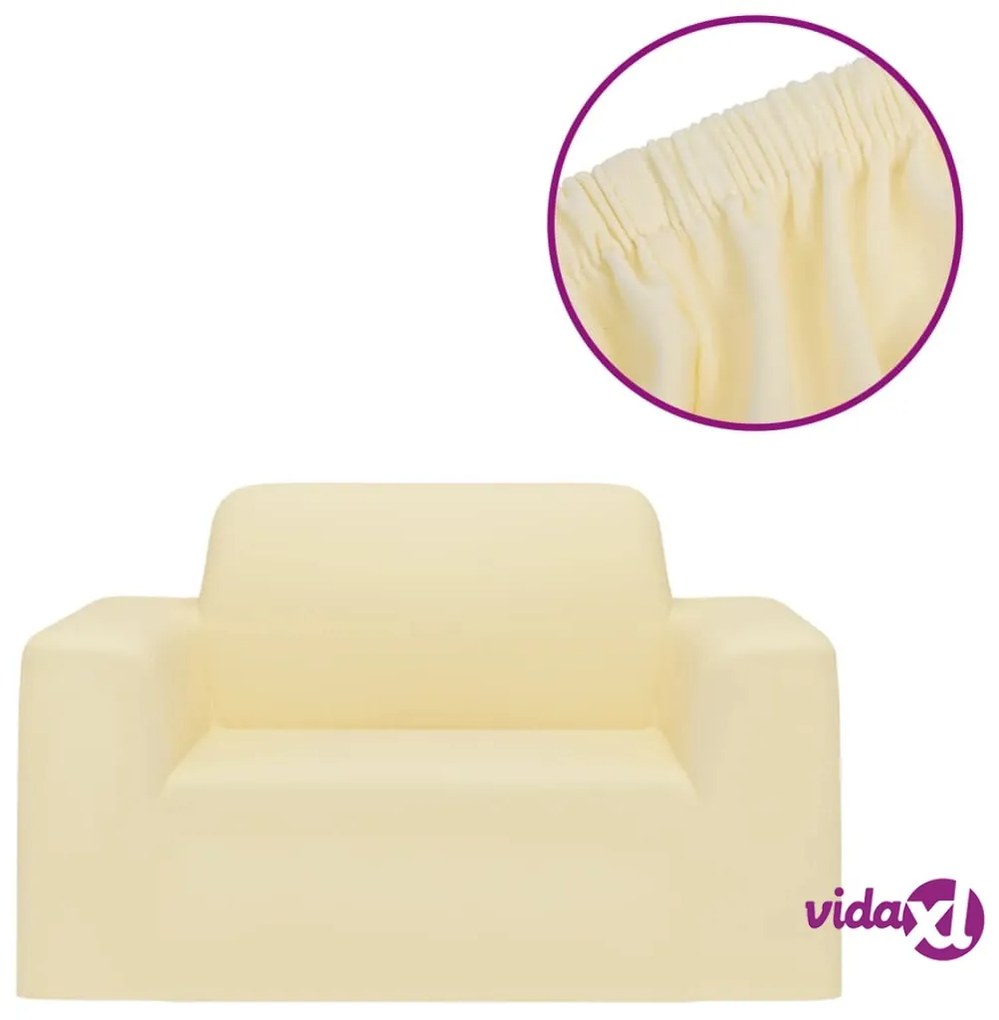 vidaXL Fodera Elasticizzata per Divano in Jersey di Poliestere Crema