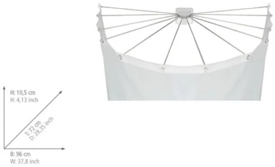 WENKO 23863100 - Supporto doccia 96x72 cm acciaio inox/bianco