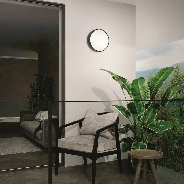 Plafoniera PETAR per esterni Antracite in Abs D30 cm