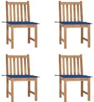 Sedie da Giardino 4 pz con Cuscini in Legno Massello di Teak 3073098