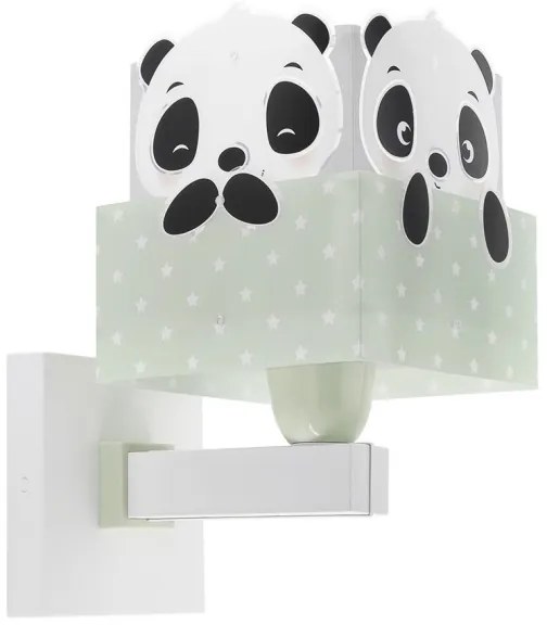 Dalber 63169H - Applique per bambini PANDA 1xE27/60W/230V verde