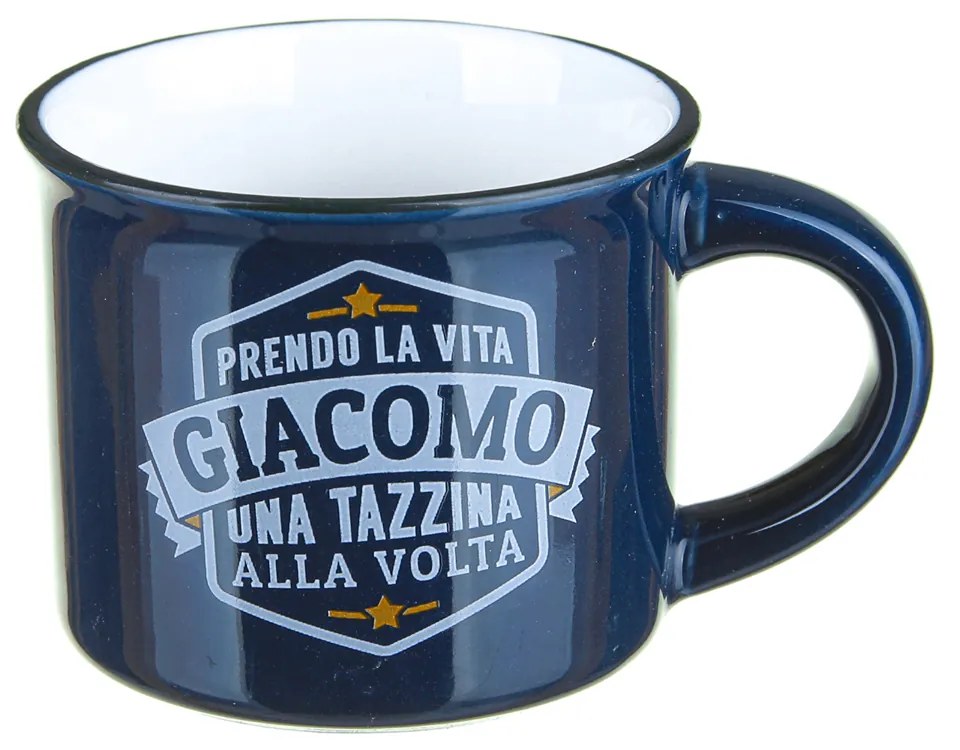 Tazzina caffè con nome Giacomo in gres porcellanato