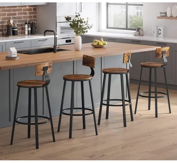 Sgabello da bar AVEN marrone/nero