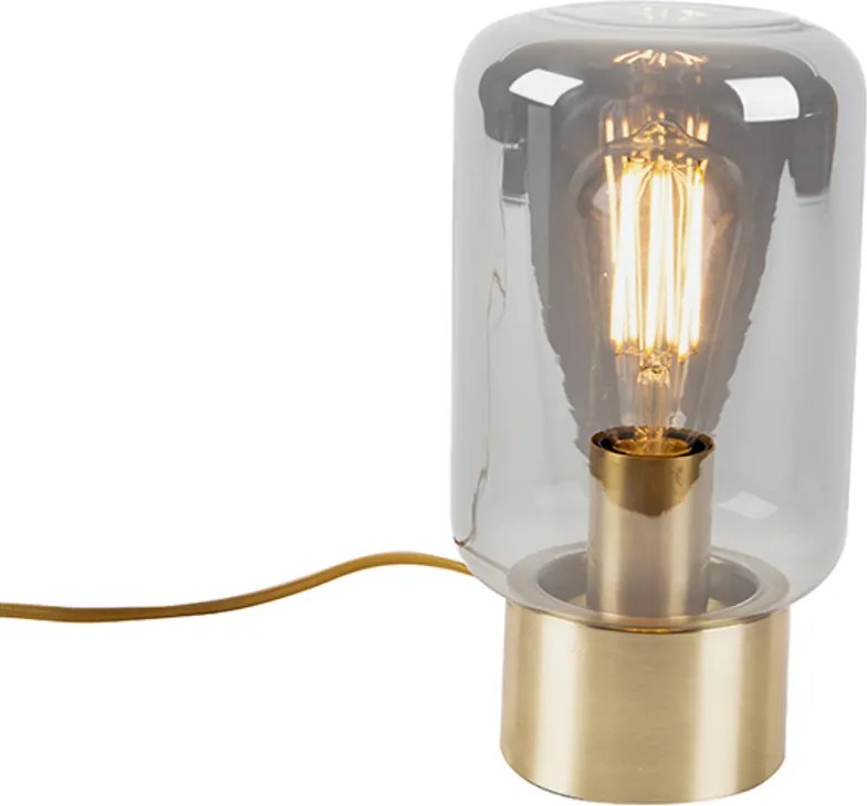Lampada da tavolo di design in ottone con vetro fumé - Bliss Cute