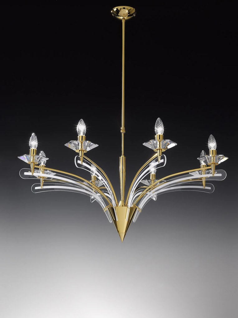 Metal Lux Icaro  6-light chandelier Oro lucido