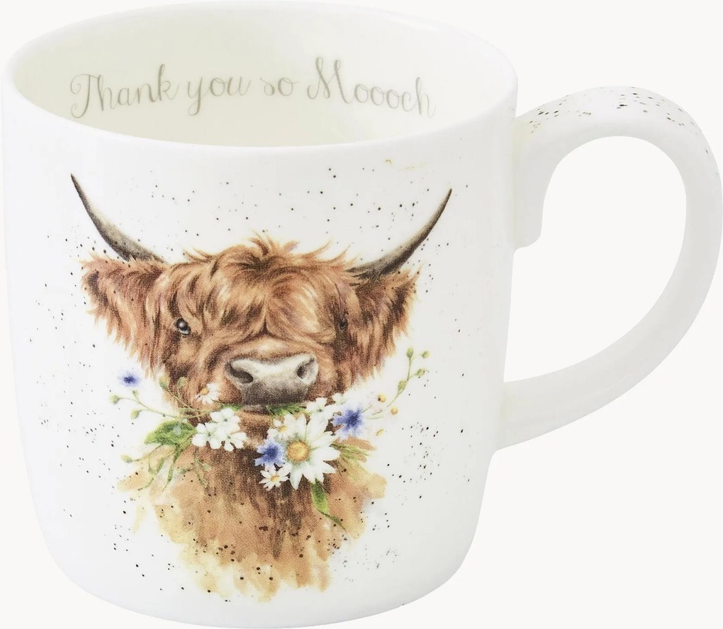 Tazza in Fine Bone China Thank You Cow