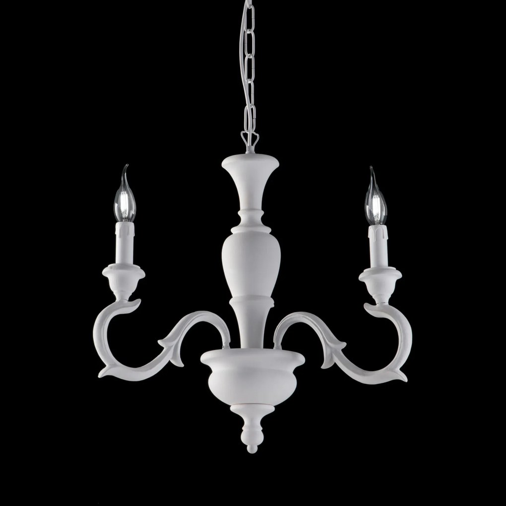 Bonetti Illumina - 3-light chandelier Fiorenza Bianco Shabby