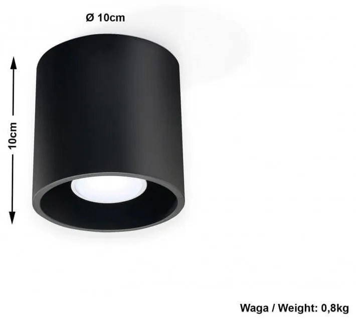 Plafoniera da Soffitto in Alluminio ORBIS 1 GU10 Nera da Interno Colore del corpo Nero