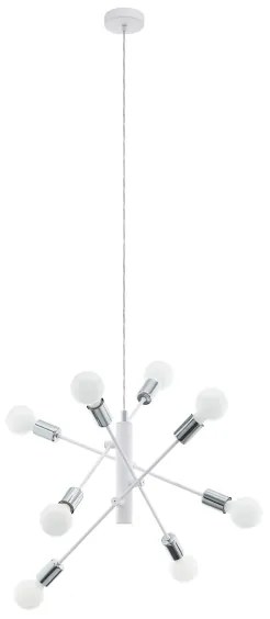 Eglo 98017 - Lampadario a sospensione con filo GRADOLI 8xE27/60W/230V bianco