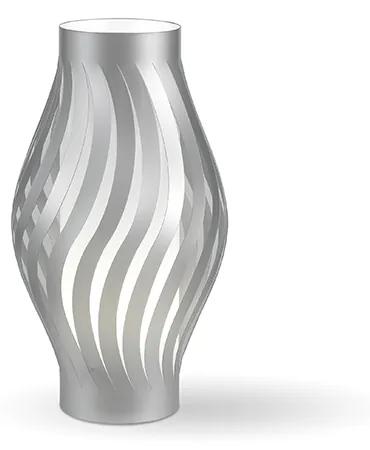 Lampada Da Tavolo Moderna 1 Luce Helios In Polilux Silver H61 Made In Italy