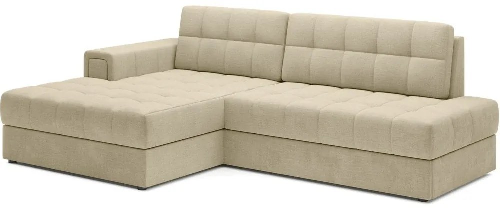 Divano angolare marrone chiaro allungabile (con penisola a sinistra/con chaise lounge) con rivestimento in velluto Blezalt – ELTAP