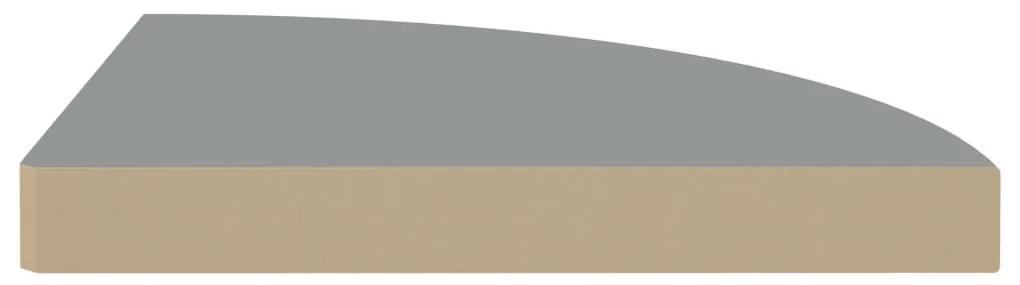 Scaffali angolari a parete 4 pz grigi 35x35x3,8 cm mdf