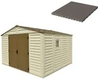 Pavimento per Casetta Box da Giardino 325x319x233 cm in Plastica Grigio