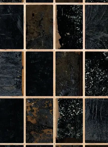 NLXL Carta da parati Waste Tiles - Black