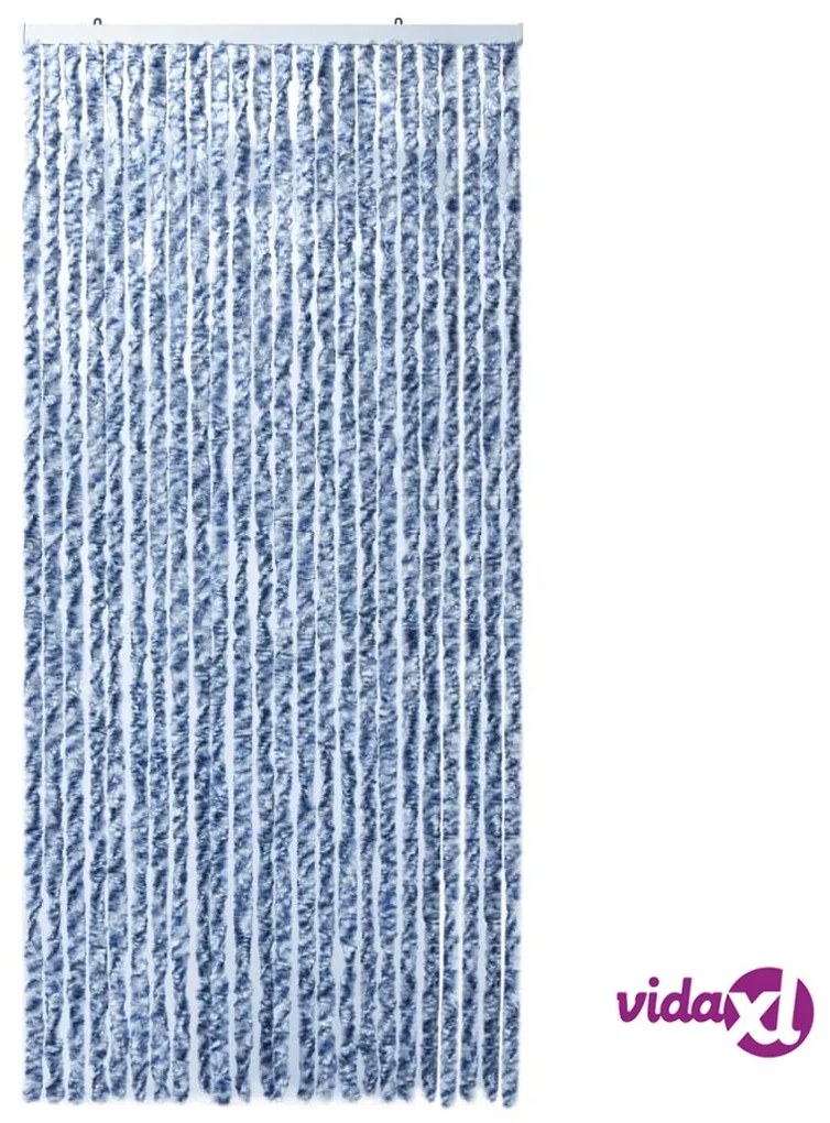 vidaXL Zanzariera Blu Bianco e Argento 100x220 cm Ciniglia