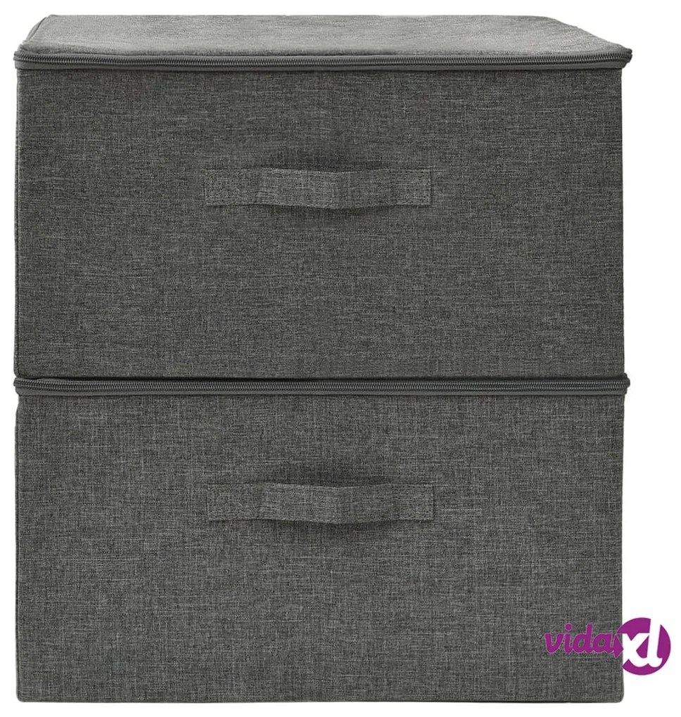 vidaXL Scatole Portaoggetti 2pz in Tessuto 43x34x23 cm Antracite