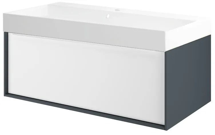 Mobile sottolavabo e lavabo Neo Frame per vasca centrale grigio scuro L 90 x H 32 x P 48 cm