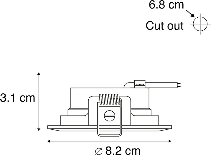 Set di 5 faretti a incasso neri dimmerabili a 3 livelli - Ulo