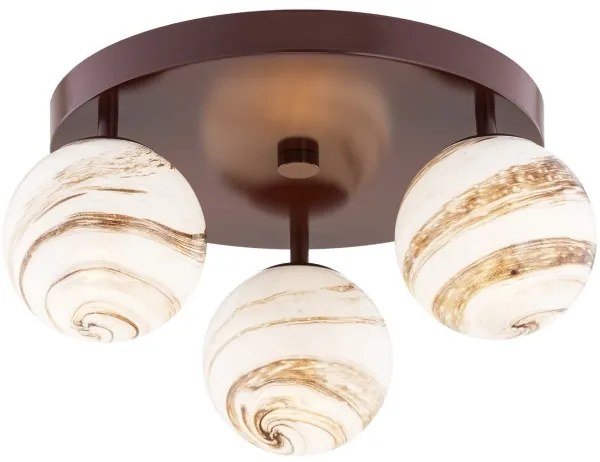 Argon 6292 - Plafoniera FABIO 3xE14/7W/230V alabastro marrone