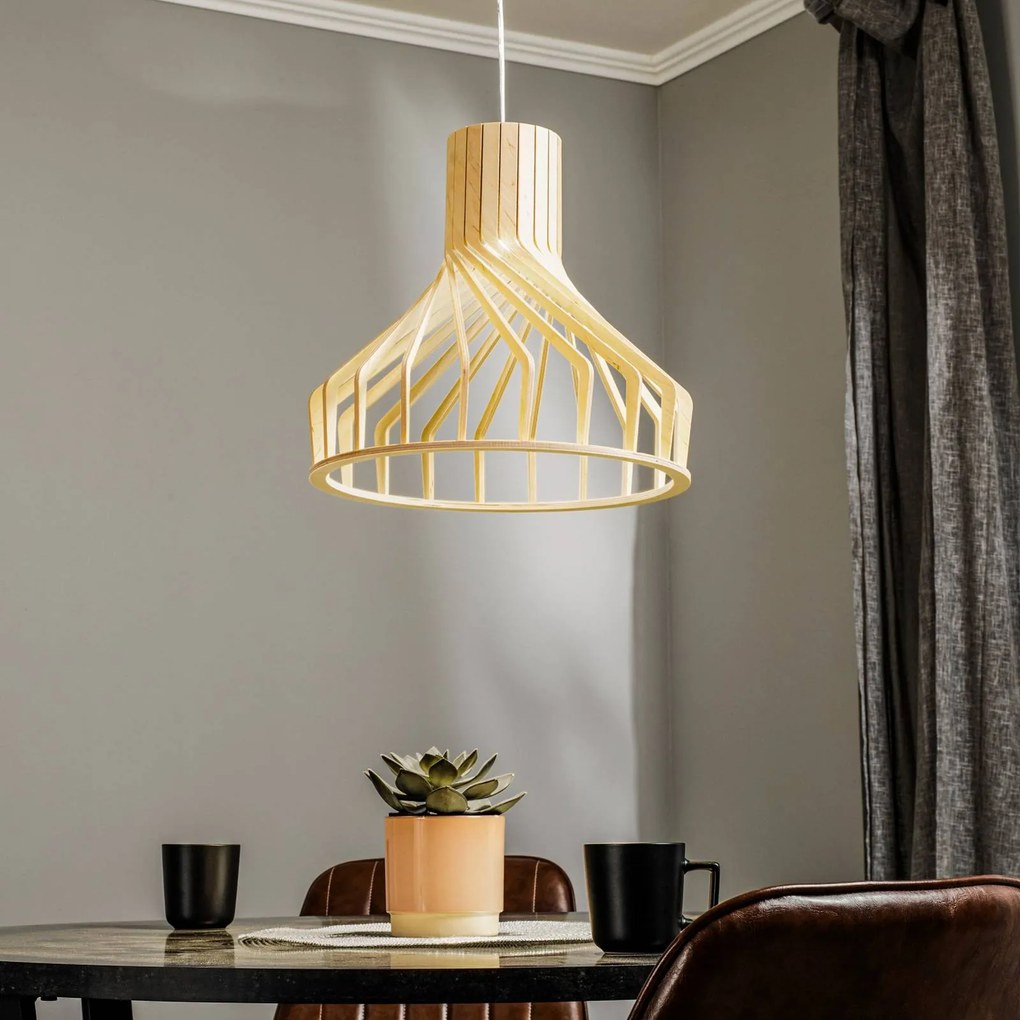 Nowodvorski Lighting Lampada a sospensione Bio S gabbia di legno, GU10