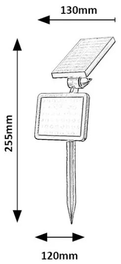 Rabalux 77011 - Riflettore LED solare con sensore KELNA LED/9,6W/3,7V IP44