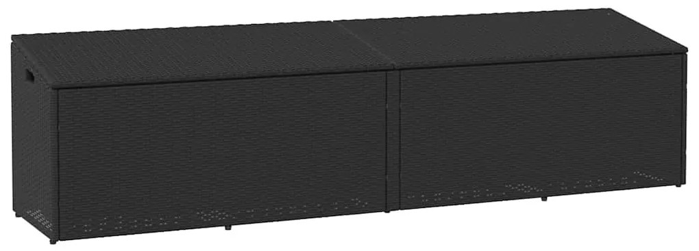 Baule Da Giardino Nero 220x50x58 Cm İn Polyrattan /