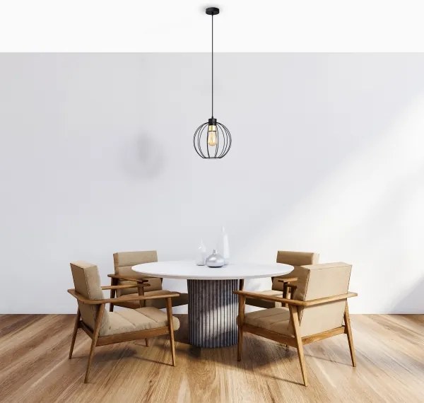 Lampadario a sospensione con filo STARLIGHT 1xE27/15W/230V nero/oro