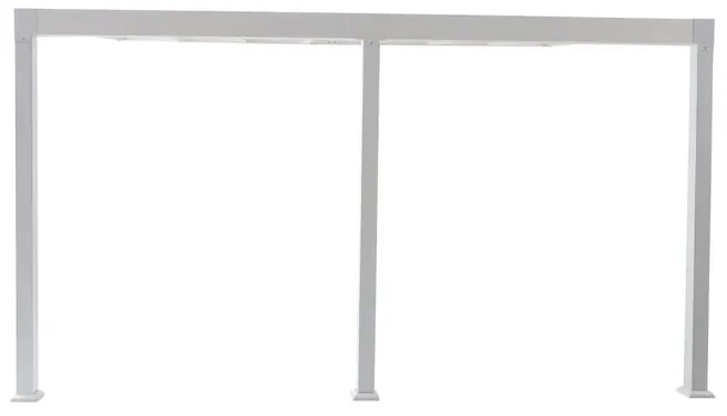Pergola addossata Borea in alluminio struttura bianco L 419 x P 300 x H 268 cm