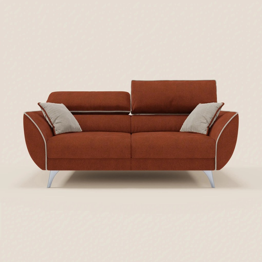 Michelangelo divano 2 e 3 posti con sedute allungabili e poggiatesta reclinabili - Bicolore in tessuto smacchiabile T23