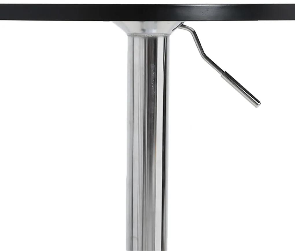 Tavolino Bar Nero 60x60x90 cm Legno Multistrato Acciaio Cromato