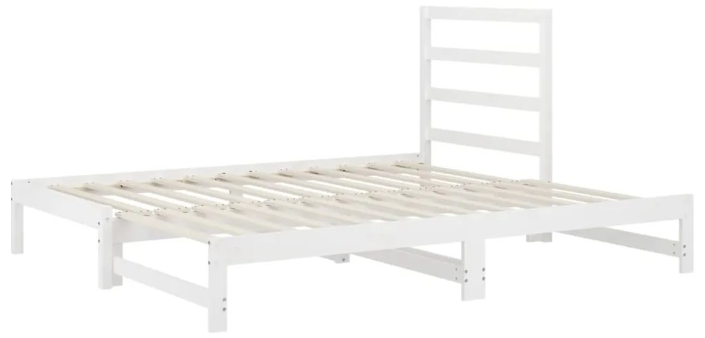 Dormeuse estraibile bianca 2x(90x200) cm legno massello di pino