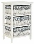 Cassettiera DKD Home Decor Azzurro Bianco vimini Legno di  paulownia (40 x 29 x 59 cm)