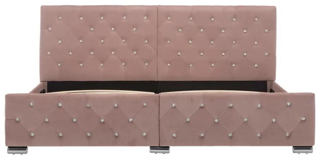 Giroletto rosa in velluto 180x200 cm