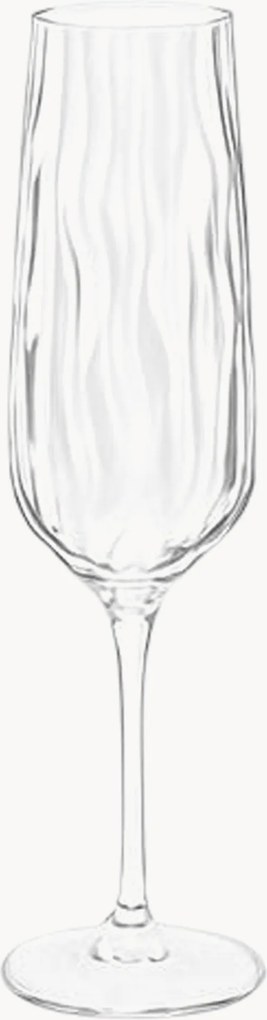 Set di 6 flute da champagne in vetro Nira
