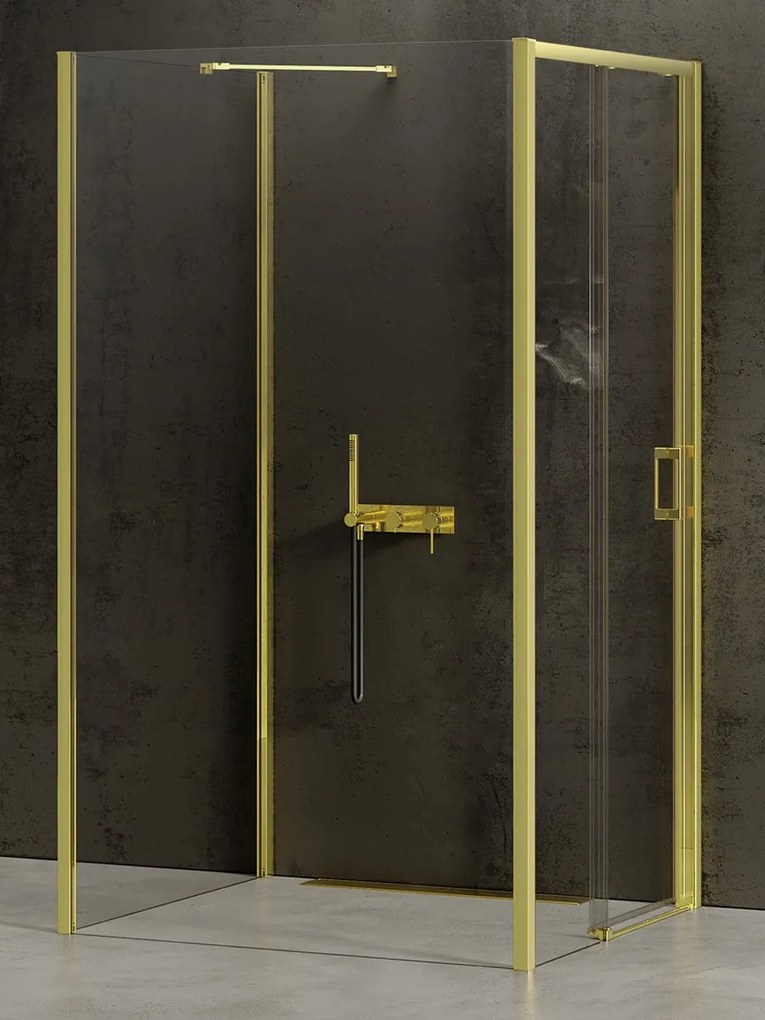 New Trendy Prime Light Gold box doccia 120x100 cm rettangolare oro lucida/vetro trasparente K-1553