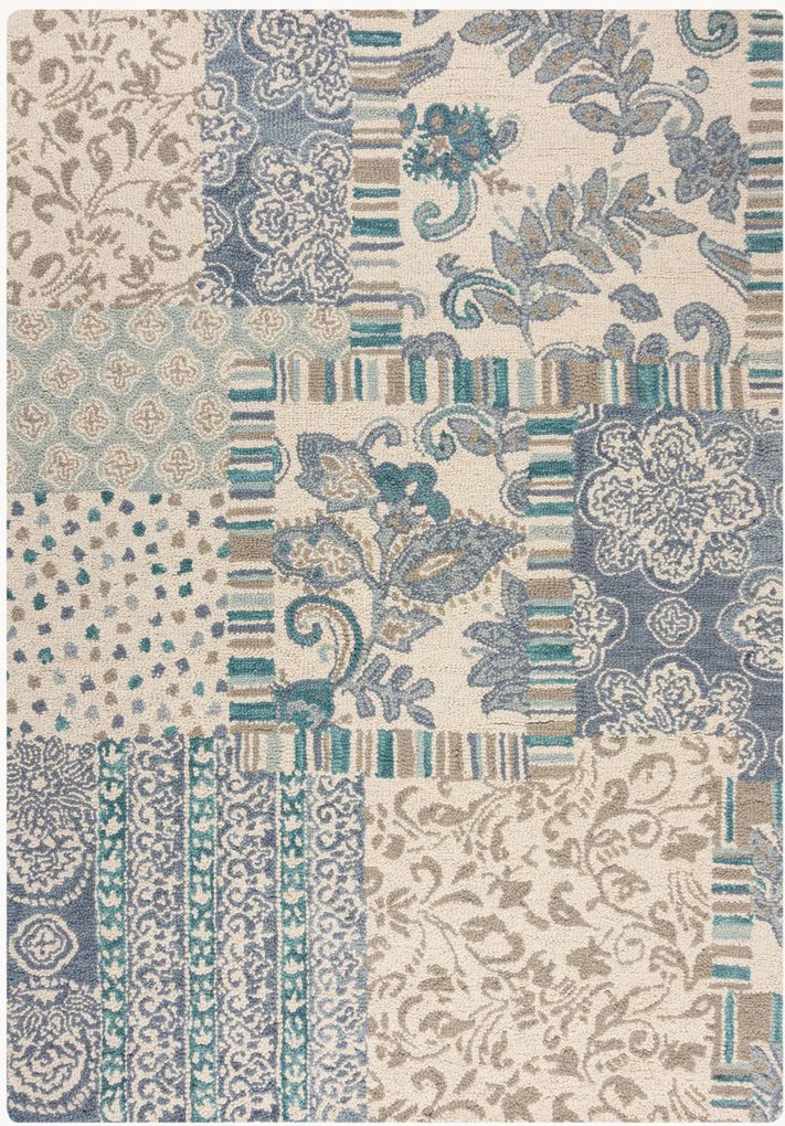 Tappeto in lana a pelo corto fatto a mano Eloise Patchwork