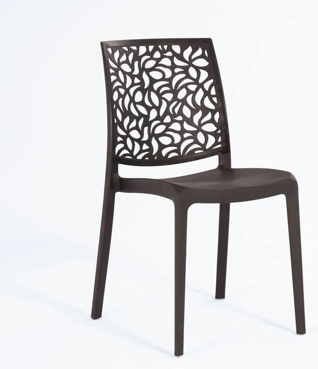 Set di 6 sedie da giardino in polipropilene marrone London Stone NEW GARDEN