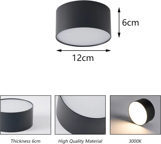 Brilagi - Plafoniera LED da soffitto per bagno FORIS LED/14W/230V Ø 12 cm nera IP44