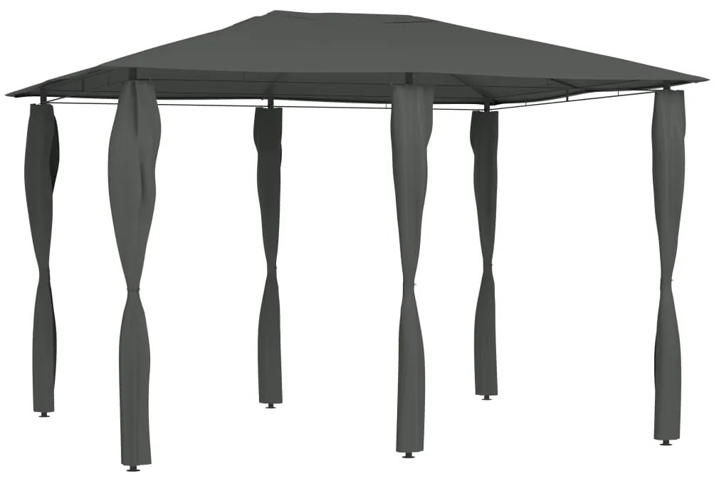 Gazebo Con Montanti Rivestiti 3x4x2,6 M Antracite 160 G/m² /