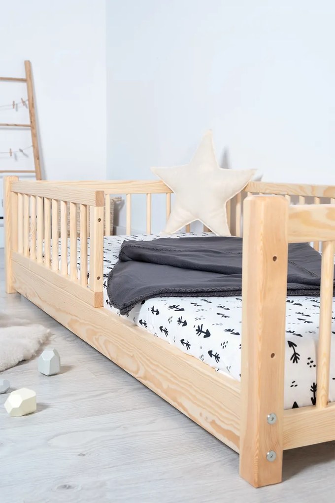 Letto basso per bambini Montessori Ourbaby Minni - naturale - 140x70 cm