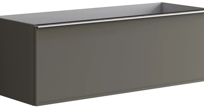 Mobile da bagno sotto lavabo Pixel frame grigio carbone e maniglia alluminio brillante laccato opaco L 120 x H 40 x P 45.5 cm 1 cassetto, lavabo non incluso