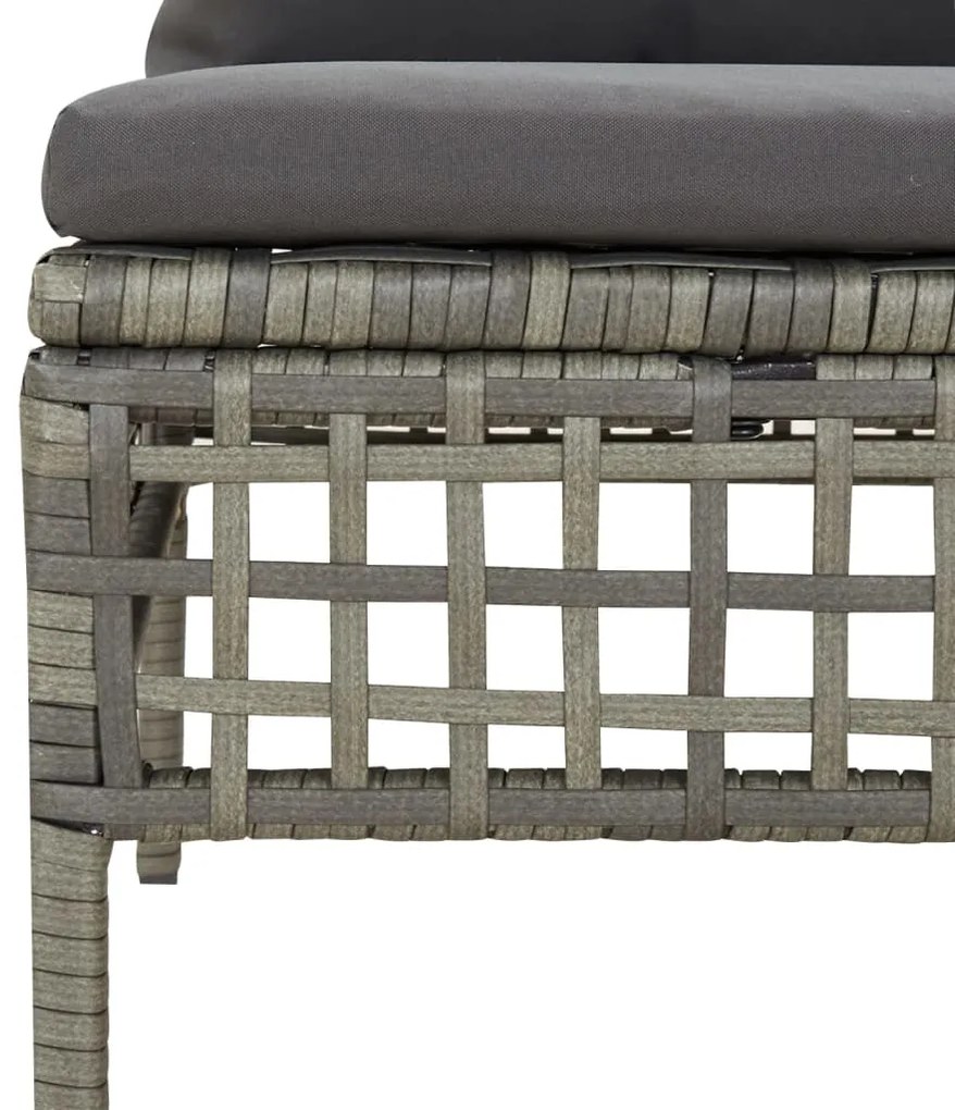 Set divani da giardino 8 pz con cuscini in polyrattan grigio