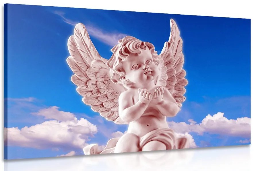 Quadro su tela – Angioletto attento rosa nel cielo