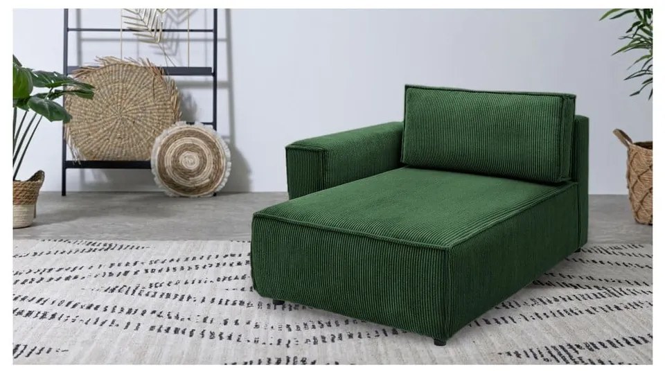 Modulo divano in velluto a coste verde, angolo sinistro Nihad modular - Bobochic Paris