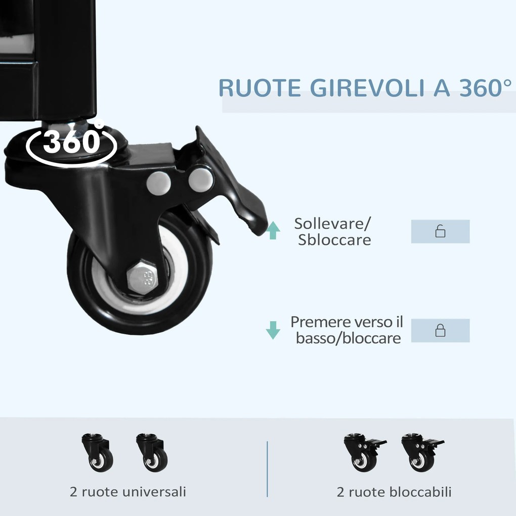 Box per Cani da Interno Esterno con Rotelle 92×62×75 cm...