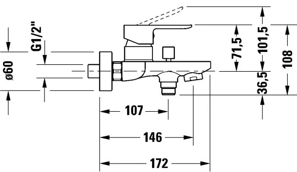 Duravit DC5230001010 - Miscelatore per vasca D-CODE cromo lucido