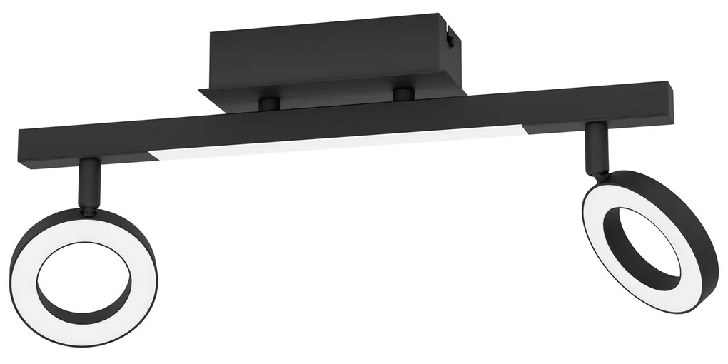 Spot Moderno Cardillio 2 In Alluminio Nero 2 Luci Led 3,2W 3000K Ip20