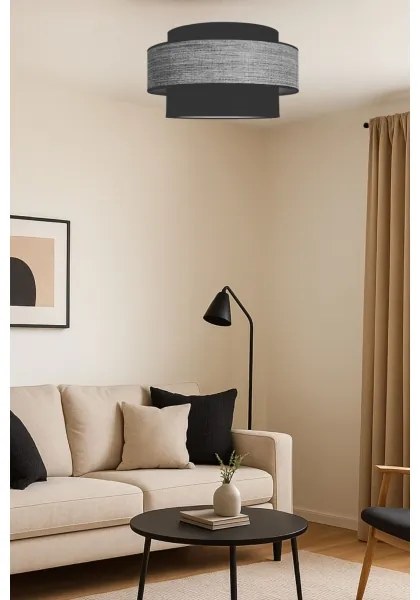 Plafoniera GRACE 1xE27/60W/230V diametro 40 cm nero/grigio